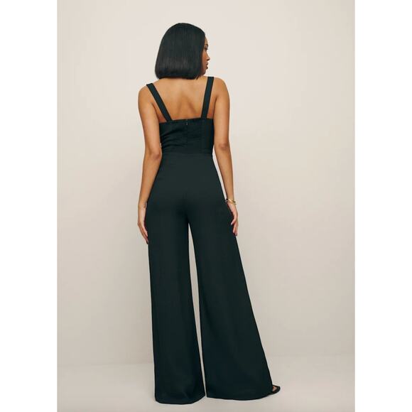 Reformation Wide Leg Sleeveless Jumpsuit Black Size 4 - Picture 2 of 10